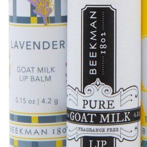 Beekman 1802 Goat Milk Lip Balm - FRAGRANCE FREE & LAVENDER - Brand New